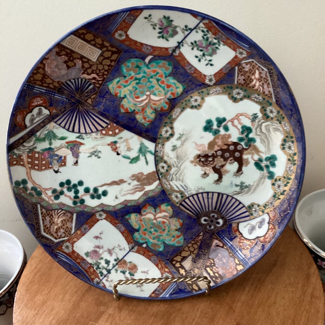 Late 18th Century Large Japanese Imari Meiji Period Porcelain Polychrome Wall Hanging/Centerpiece Platter W/Makers Marks For Sale - Image 11 of 12