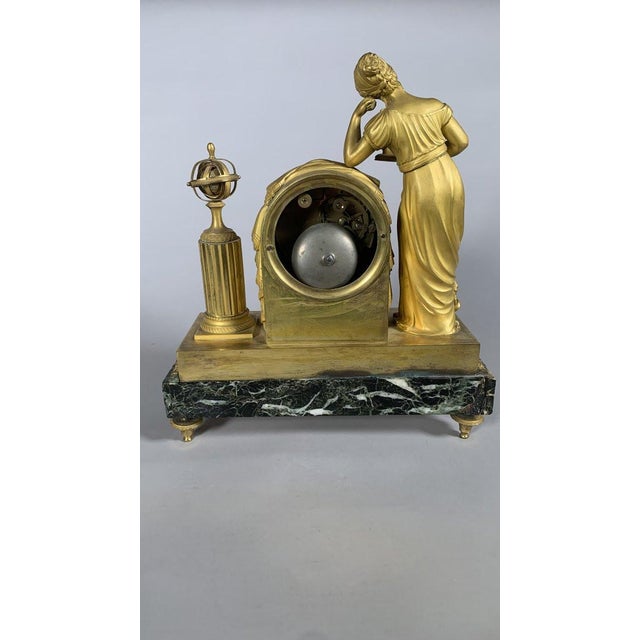 Empire or Directoire period clock depicting a woman reading, 19th century For Sale - Image 9 of 9