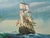 Majestic sailship "Discovery" oil on board, unsigned, with rustic wooden frame. It would look grate in a cottage or...