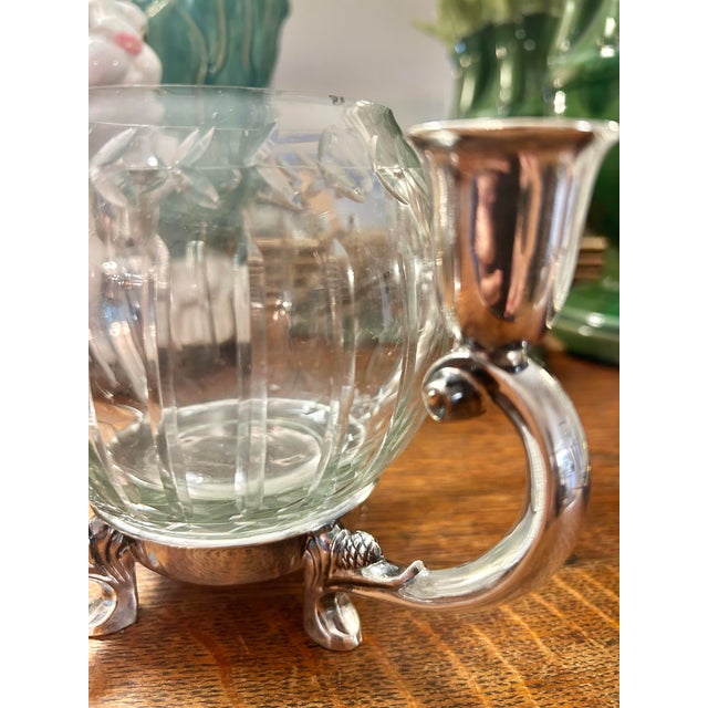 Mid 20th Century Reed and Barton #331 Silver Plate 4 Arm Candle Holder Centerpiece With Cut Crystal Bowl For Sale - Image 9 of 12