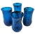 This set of (4) mid-20th-century rustic teal blue tumbler glasses from Mexico presents a bubble pattern, with the color...