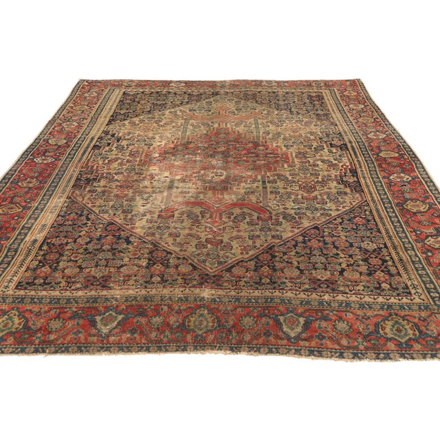 Rustic Late 19th Century Persian Malayer Rug, 04'06 X 06'05 For Sale - Image 3 of 10