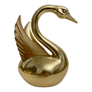 Dolbi Cashier Large Brass Swan Sculpture
