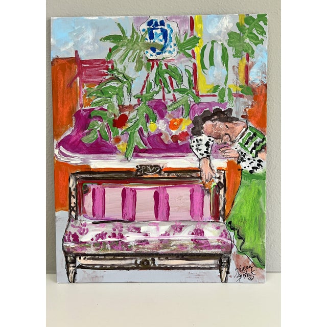 French Fauvist Painting After Matisse Woman Sleeping Original by Shann Spishak For Sale - Image 3 of 5