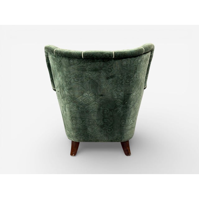 Ilmari Lappalainen, Lounge Chairs, Beech, Green Fabric, Finland, 1950s For Sale - Image 10 of 11