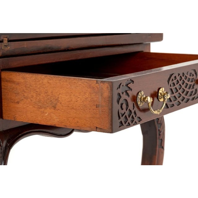 Victorian Games Envelope Card Table in Mahogany, 1890s For Sale - Image 6 of 11