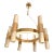 Contemporary Double Carrara Marble Gold Ring Chandelier For Sale
