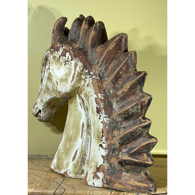 Sand Mid -20th Century Terracotta Horse Head 19” W X 19”w X 8”d For Sale - Image 8 of 18