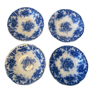 Antique Libertas 4 Small Bowls Flow Blue