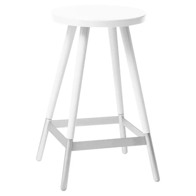 Wood White Tupp Stool by Storängen Design For Sale - Image 7 of 7