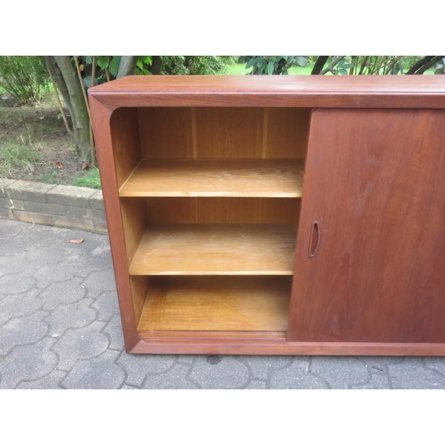 Low Sideboard with 3 Sliding Doors in Teak, Denmark, 1960s For Sale - Image 9 of 12