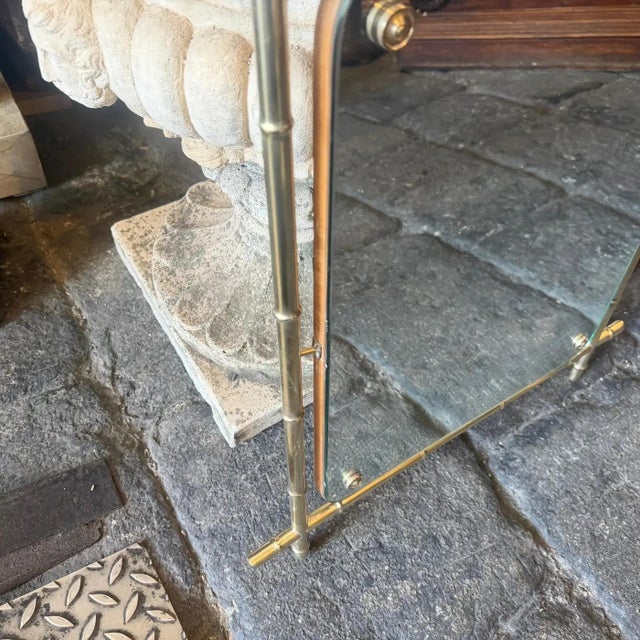 1960s Mid-Century Modern Bamboo-Shaped Brass Italian Wall Mirror For Sale - Image 6 of 15