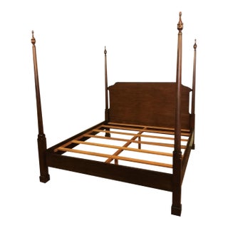 King Size Mahogany Pencil Post Bed by Leighton Hall - Showroom Sample For Sale