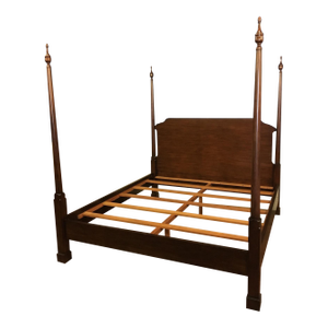 King Size Mahogany Pencil Post Bed by Leighton Hall - Showroom Sample