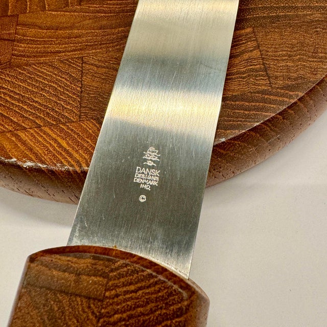 1960s Mid-Century Modern Dansk Design Cheese Board With Integrated Knife - 1960s For Sale - Image 5 of 7