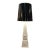 Italian White Ceramic Obelisk Table Lamp With Black Laquered Shade For Sale
