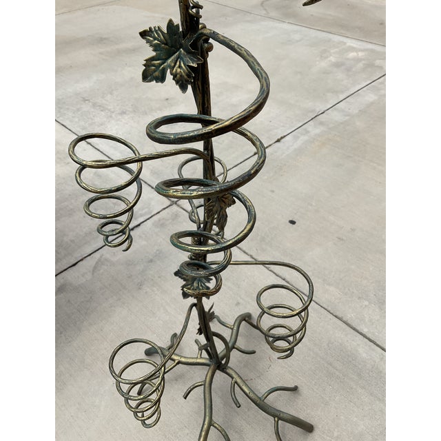 Metal Vintage Sculptural Grapevine Wrought Iron Wine Rack, 51” Tall For Sale - Image 7 of 9