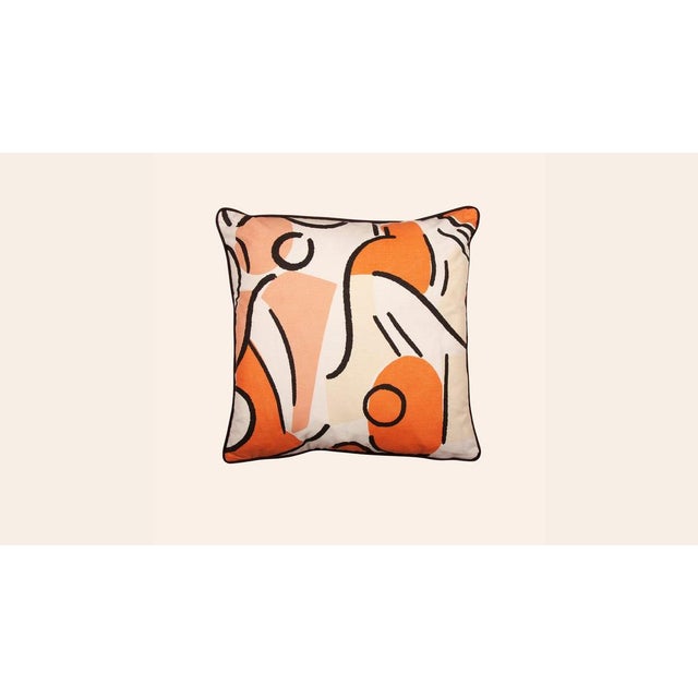Contemporary Tangerine Orpha Cushion by Ceraudo For Sale - Image 3 of 5