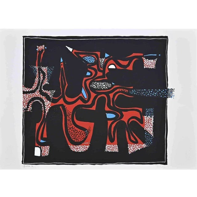 Modern Wladimiro Tulli, Abstract Composition, Screen Print, 1970s For Sale - Image 3 of 3
