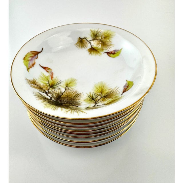 Vintage Mid Century Kyoto China “Pines” Pattern Porcelain Plates – Japan, Set of 21 For Sale - Image 12 of 16