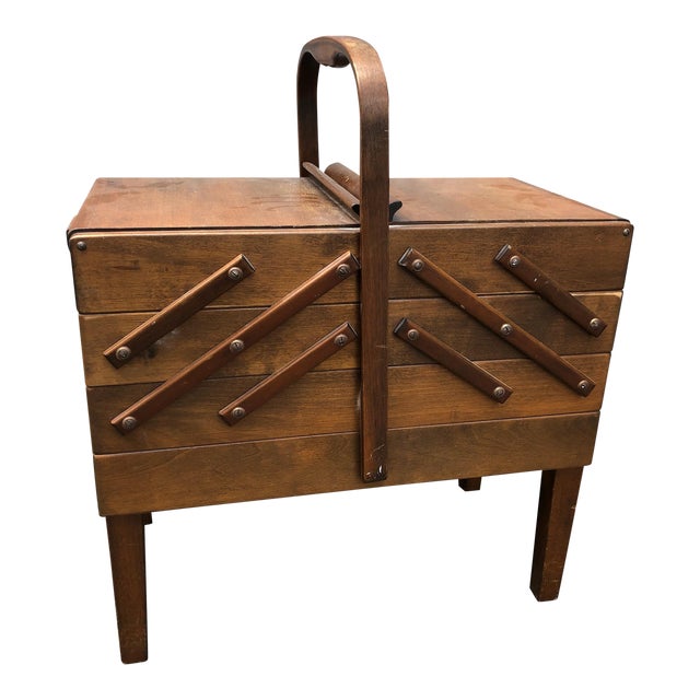 Vintage Strømmen Bruk Hamar Norwegian AccordionStyle Sewing Box Chairish