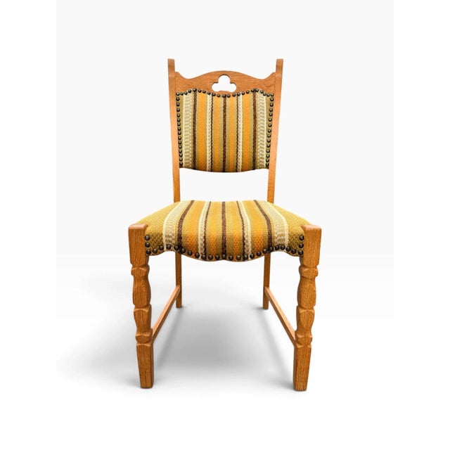 Set of Seven Danish Oak Dining Chairs by Henning Kjærnulf For Sale - Image 17 of 17