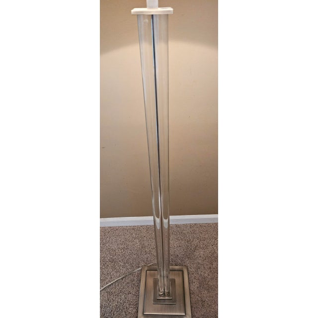 Contemporary Robert Abbey Glass 4-Column Floor Lamp For Sale - Image 3 of 8