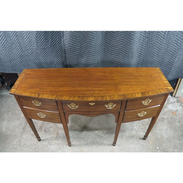 Vintage Harden Furniture Solid Cherry Federal Style Bowfront Buffet Sideboard For Sale - Image 11 of 18