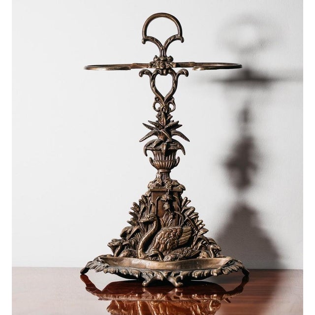 Wonderful Art Nouveau umbrella stand in brass France, 1960s Vintage Design. Item is in very good conservative condition,...
