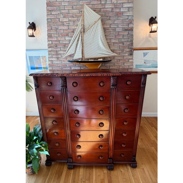 21 Drawer Mahogany Chest of 21 Drawers by Ralph Lauren For Sale - Image 10 of 18