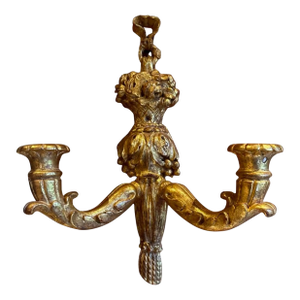 Antique 18th C Italian Giltwood Candle Wall Sconce