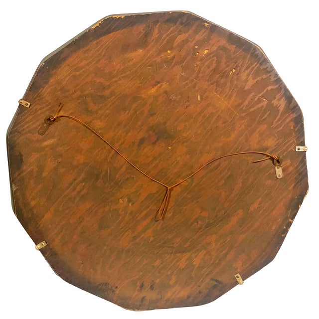 This elegant Art Deco hand-hammered mirror features a sophisticated octagonal silhouette with gracefully beveled edges...