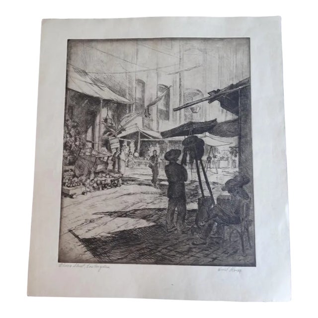 Emil Kosa Jr (1903-1968) - Olvera Street, Los Angeles - Etching For Sale