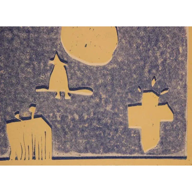 Abstract 2000s Contemporary Abstract Surrealist Space Themed Landscape Block Print by Josefa Vaughan For Sale - Image 3 of 12