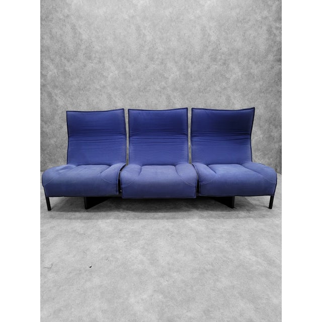 Mid Century Modern Blue Three Seat Veranda Sofa by Vico Magistretti for Cassina For Sale - Image 9 of 10