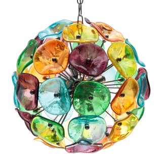 Murano Style Colored Glass Sputnik Chandelier For Sale