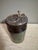 Chocolate Mid 20th Century Studio Pottery Vessel With Sculptural Lizard Lid For Sale - Image 8 of 9