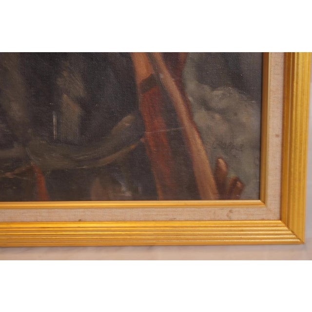 1950s 1950s William Gropper Paddling Oil Painting For Sale - Image 5 of 7