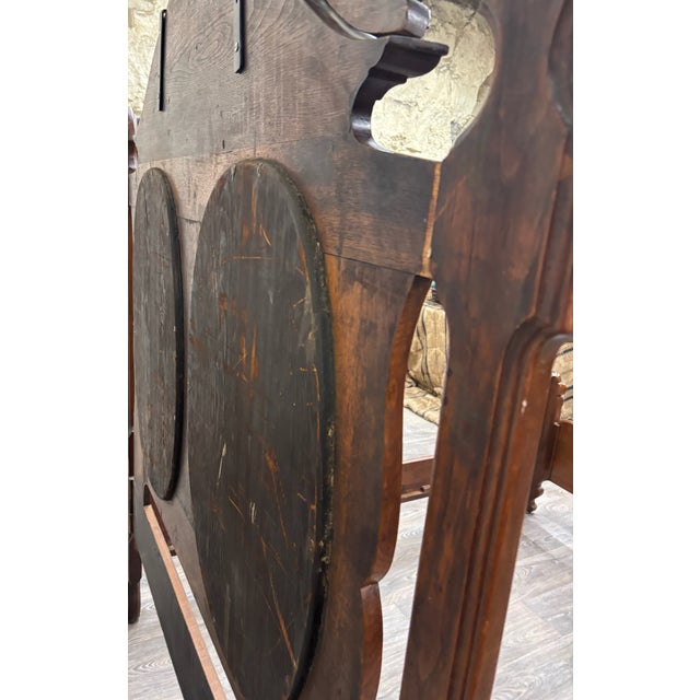 Brown Antique Full Size Victorian Eastlake Carved Walnut and Flame Mahogany Bed For Sale - Image 8 of 14