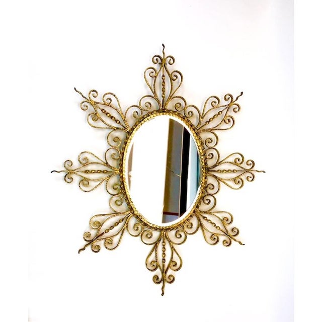 Mid-Century Iron Frame Mirror with Beveled Glass, 1920s For Sale - Image 10 of 10