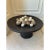 Vintage 22” Black Cerused Wood Low Table With Brass Accents For Sale - Image 15 of 16