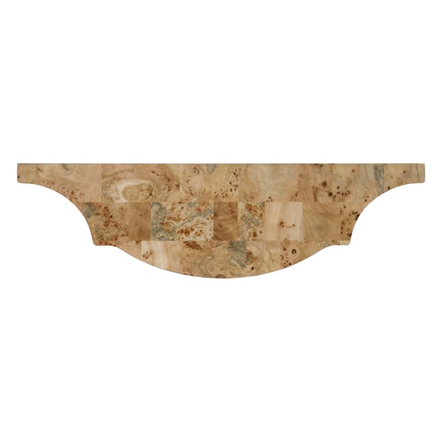 Wood Chester 54 in. W Demilune Wood Traditional Console Table, Light Brown Burl For Sale - Image 7 of 8