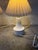 Ceramic 1960s Mid-Century Modern White Ceramic Table Lamps With Pleated Shades - Set of 2 For Sale - Image 7 of 9