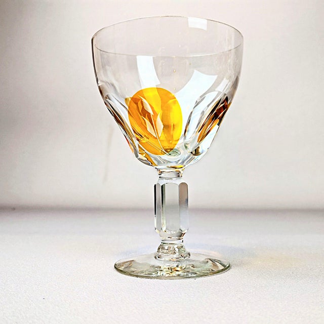 Golden Honey Amber Wine Glasses, Set of 6 For Sale - Image 5 of 9