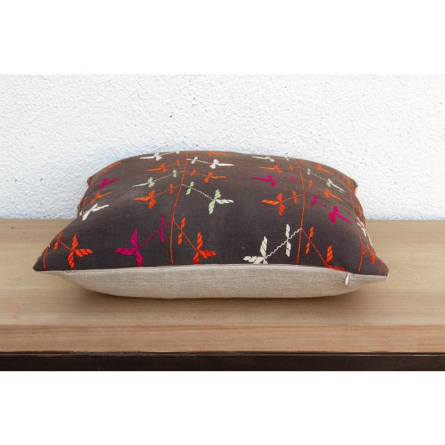 Indian Desert Star, Antique Phulkari Pillow Cover For Sale - Image 3 of 6