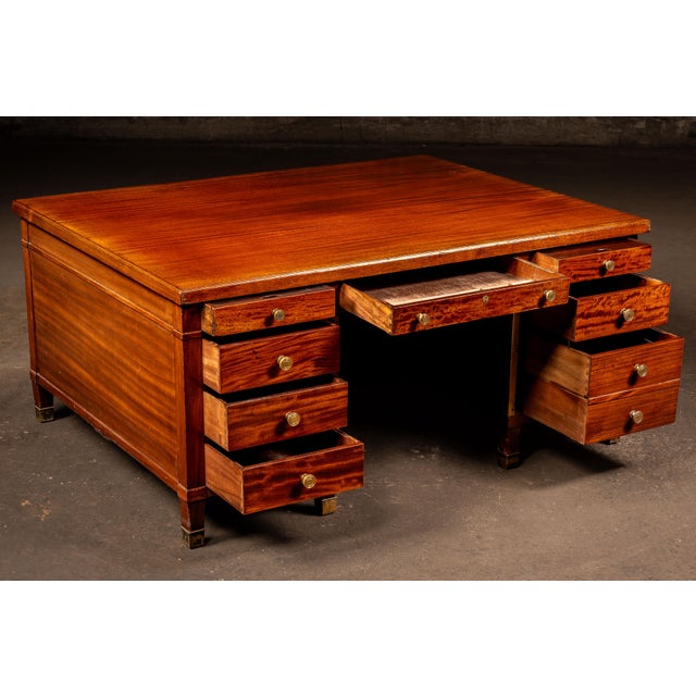 1920s Regency Mahogany Partners Desk For Sale In Chicago - Image 6 of 17