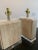 Cream Sculptural Pair of Travertine & Lucite Table Lamps — Geometric Postmodern Italian Design For Sale - Image 8 of 10