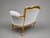 1980s French Louis XVI Gold Velvet Beech Settee For Sale - Image 15 of 16