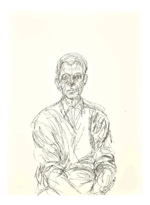 Alberto Giacometti, Bust of a Seated Man (Jacques Dupin), Lithograph, 1961