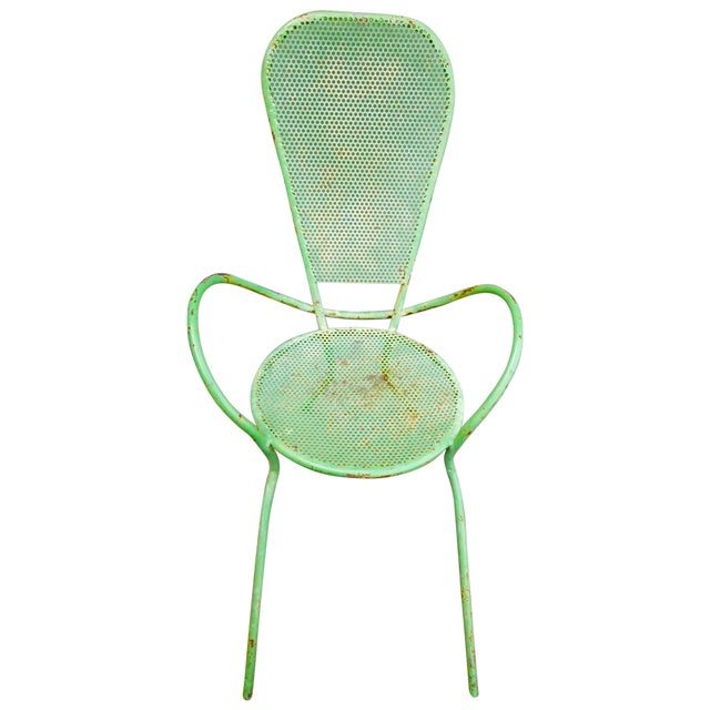 Rustic Green Metal Butterfly Chair For Sale